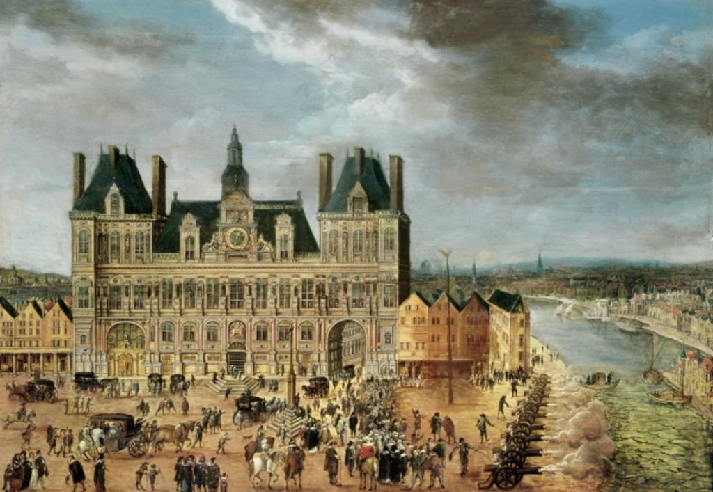 Detail of The Hotel de Ville, Place de Greve by Flemish School