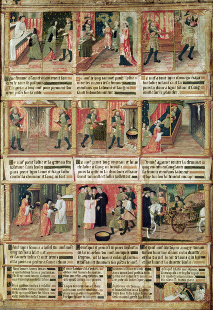 Detail of Miracle of the Profanation of the Host by French School