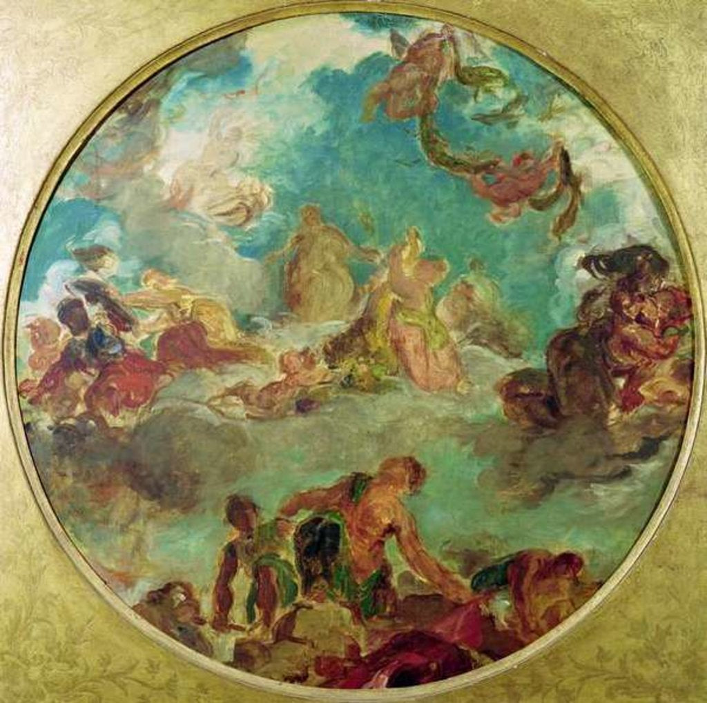 Detail of Peace Descending to Earth by Ferdinand Victor Eugene Delacroix