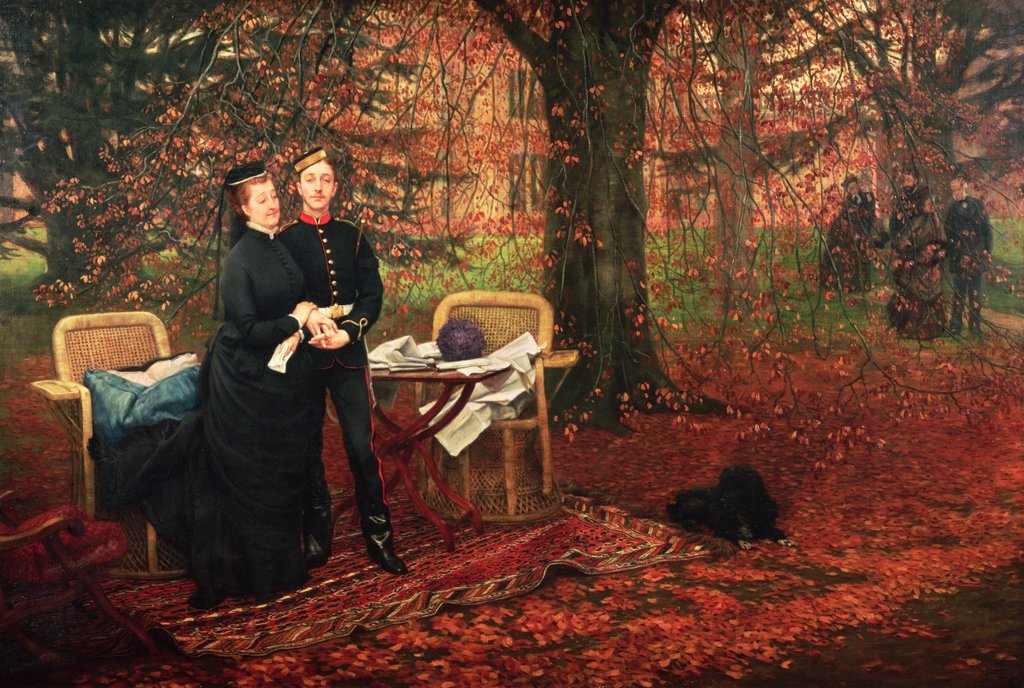 Detail of Empress Eugenie and Eugene-Louis Napoleon Bonaparte at Camden Place, Chislehurst by James Jacques Joseph Tissot
