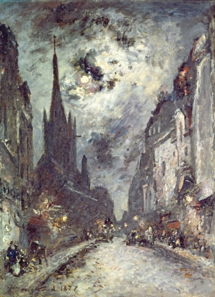 Detail of Rue Saint-Severin, 1877 by Johan-Barthold Jongkind