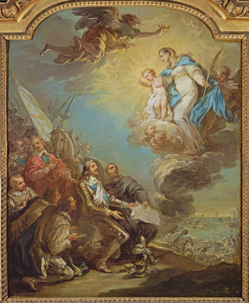 Detail of Study for Louis XIII Dedicating the Church of Notre-Dame-des-Victoires to the Virgin in 1629, before 1748 by Carle van Loo