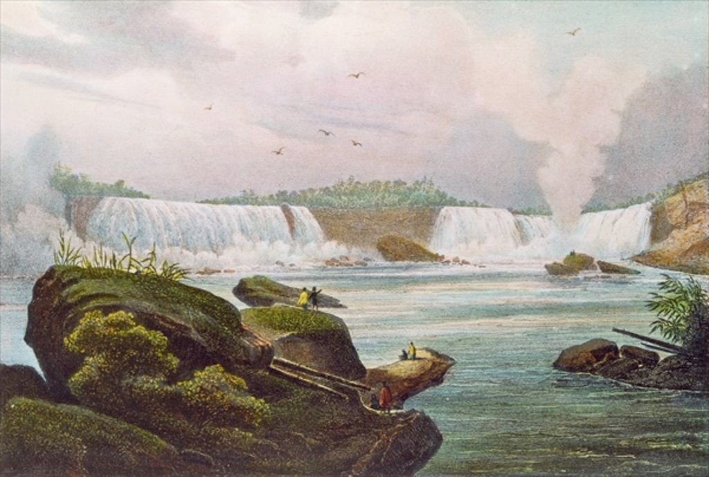 Detail of General View of Niagara Falls from the Canadian Side by Jacques (after) Milbert