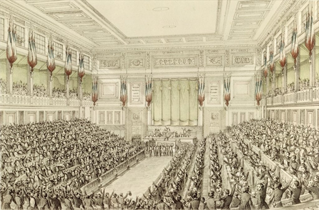 Detail of First Meeting of the National Assembly, 4th May 1848 by Michel C. and Gaildrau Jules (1816-98) Fichot