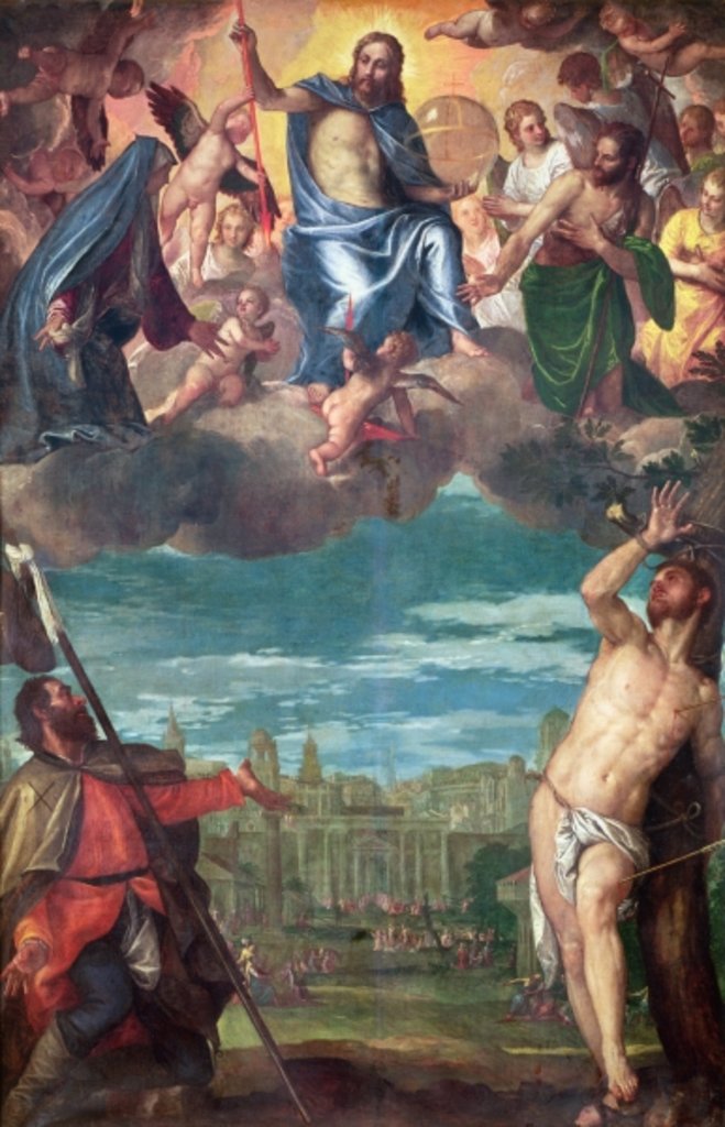 Detail of Christ Arresting the Plague with the Prayers of the Virgin, St. Rocco and St. Sebastian by (1528-88) Veronese