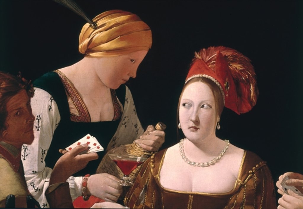 Detail of The Cheat with the Ace of Diamonds, detail depicting the two women, c.1635-40 by Georges de la Tour