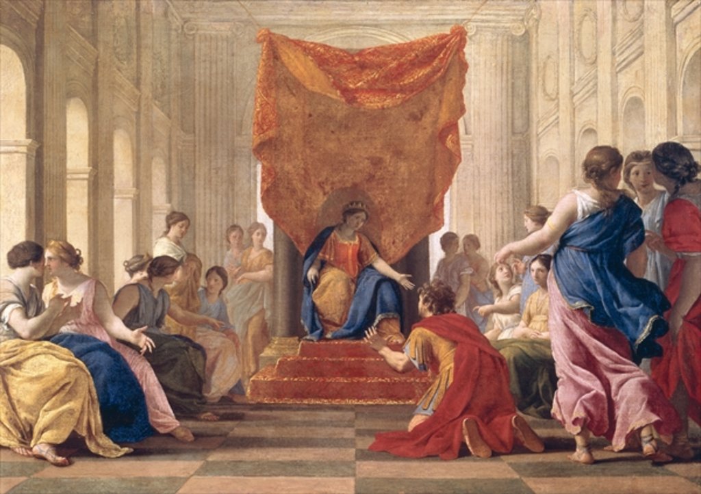 Detail of Poliphilus Kneeling before Queen Eleuterylida, c.1643-44 by Eustache Le Sueur