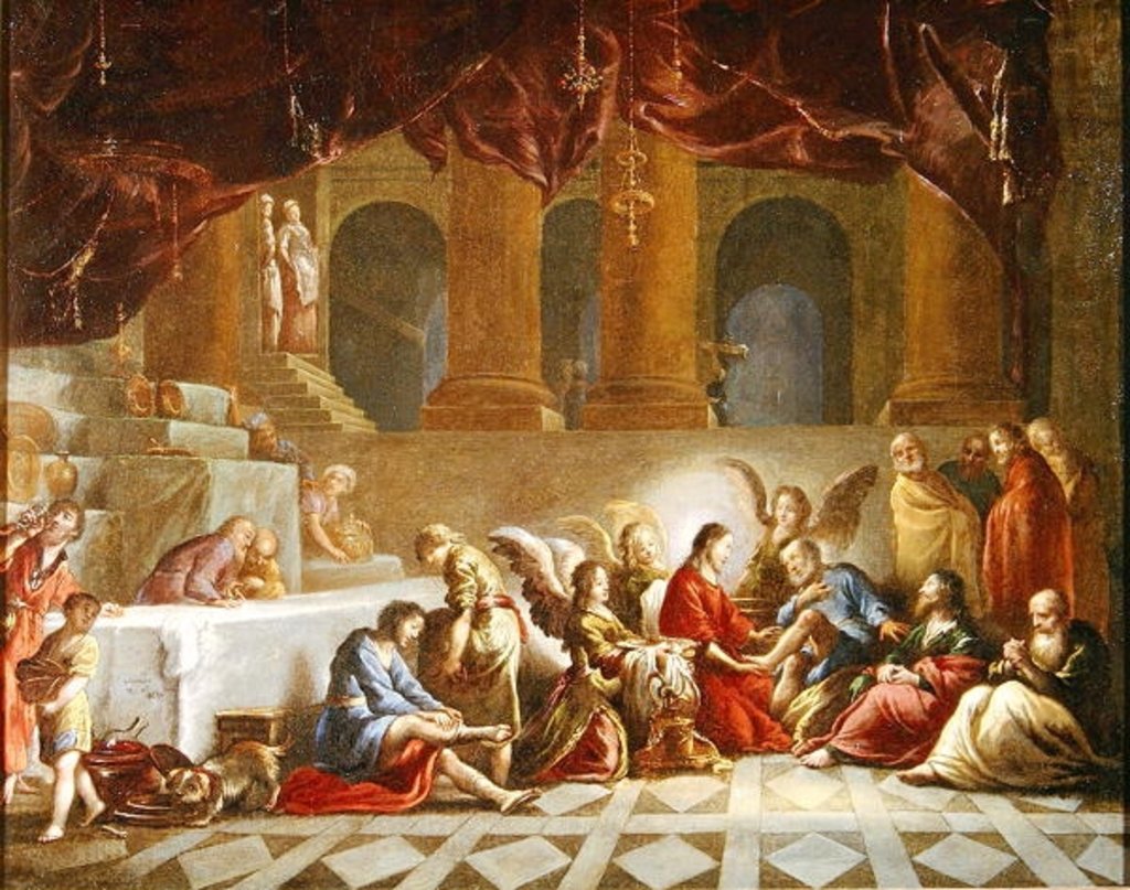 Detail of Jesus Washing the Disciples Feet by Claude Vignon