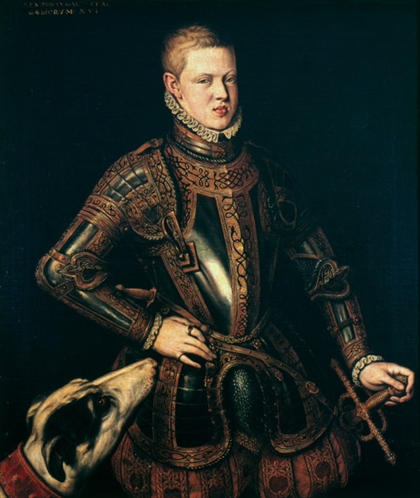 Detail of King Sebastian of Portugal, c.1571 by Cristóvão de Morais