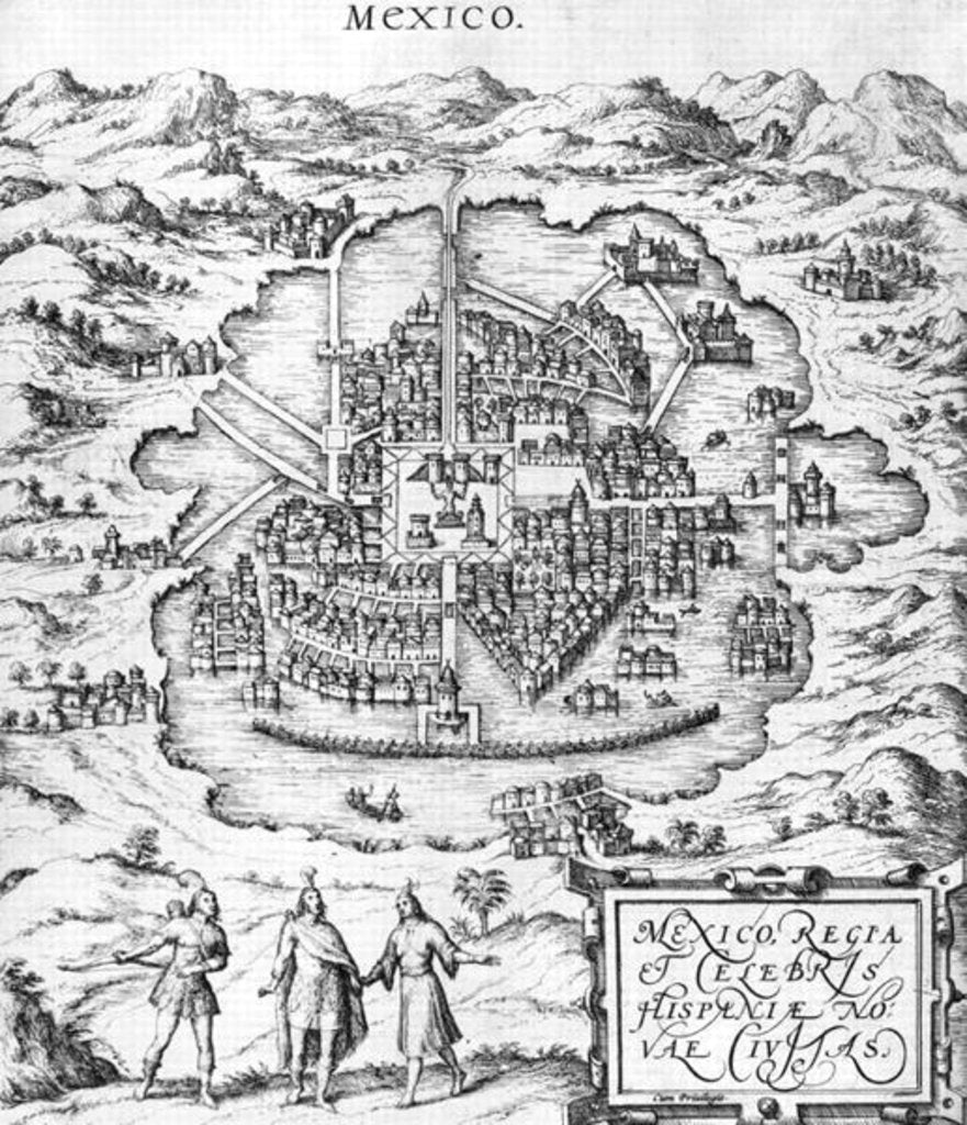 Detail of Map of Mexico by Franz Hogenberg