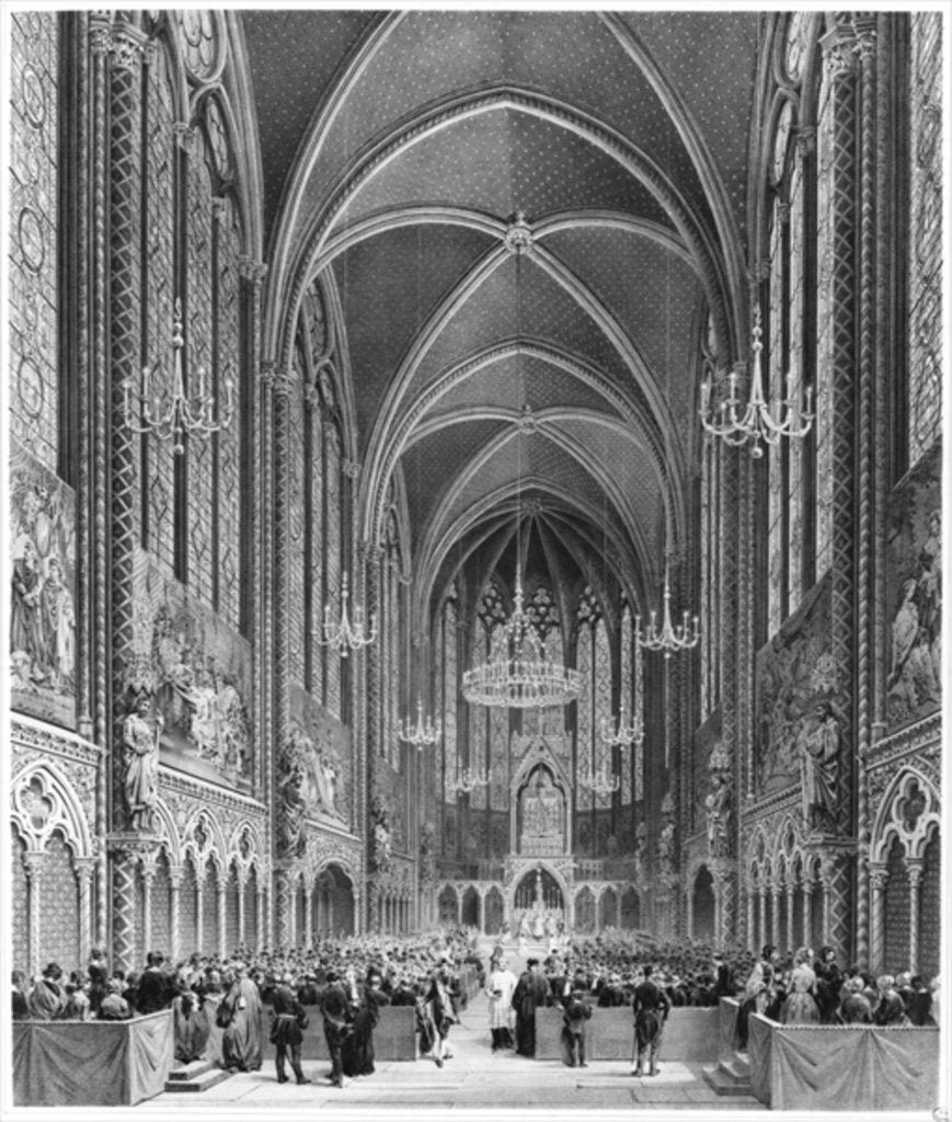 Detail of Celebration of the mass for the magistrature at the Sainte Chapelle, c.1849 by French School