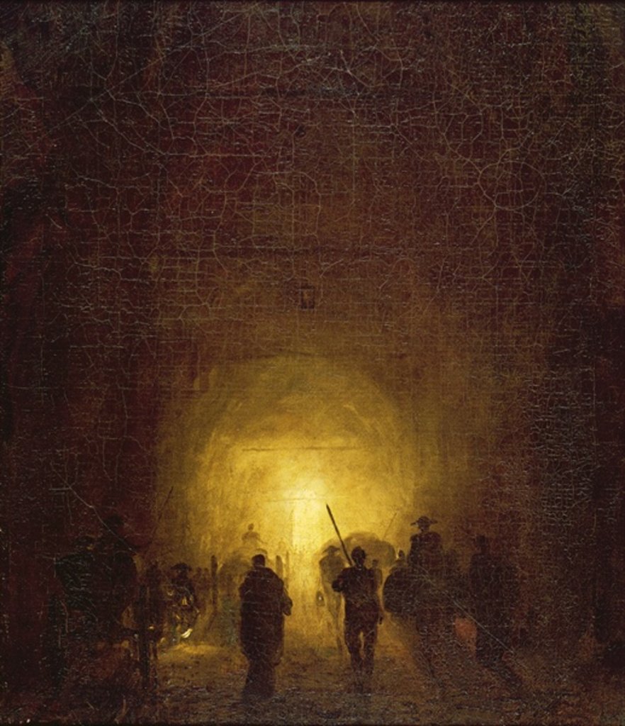 Detail of The Posillipo Cave at Naples by Hubert Robert