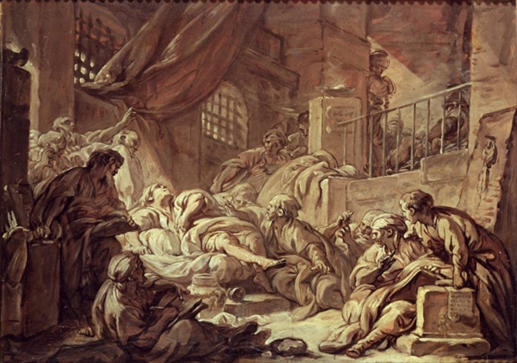 Detail of Study for a Prison Scene by Francois Boucher