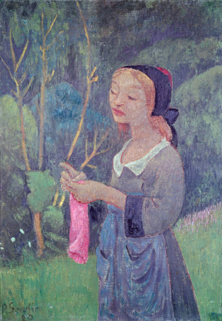 Detail of Young Girl with a Pink Stocking or Young Breton Knitting, 1920 by Paul Serusier
