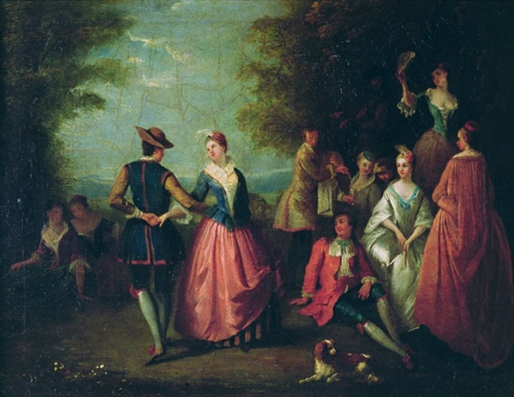 Detail of Rural Entertainment by Nicolas Lancret