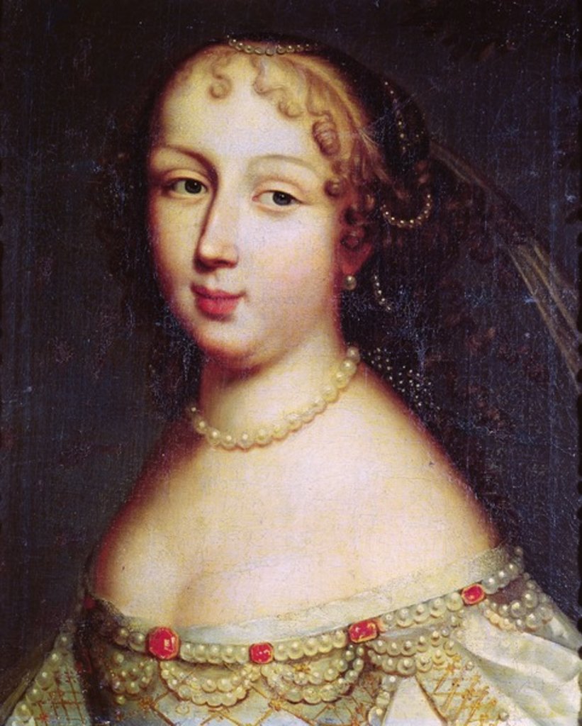 Detail of Portrait presumed to be Marie de Rabutin-Chantal Marquise de Sevigne by French School