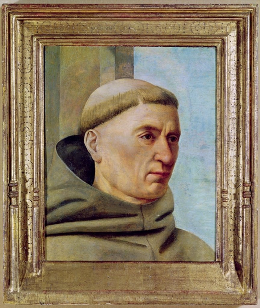 Detail of Head of a Monk by Jean Fouquet