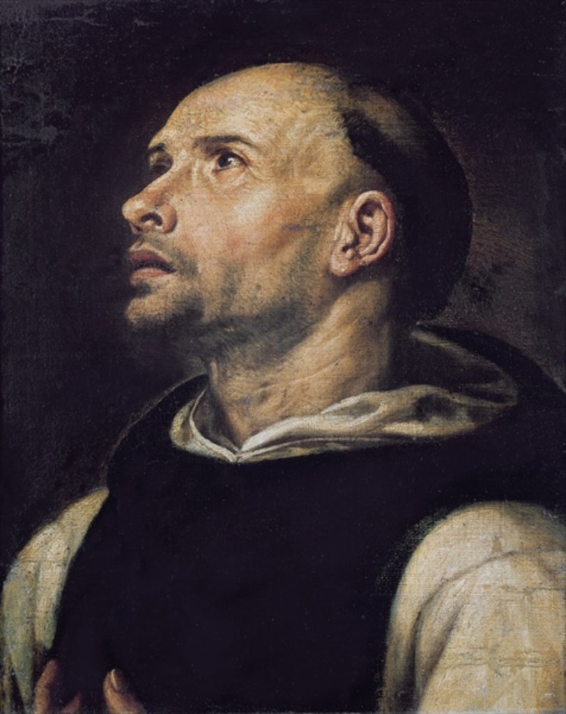 Detail of Portrait of a Monk by Spanish School