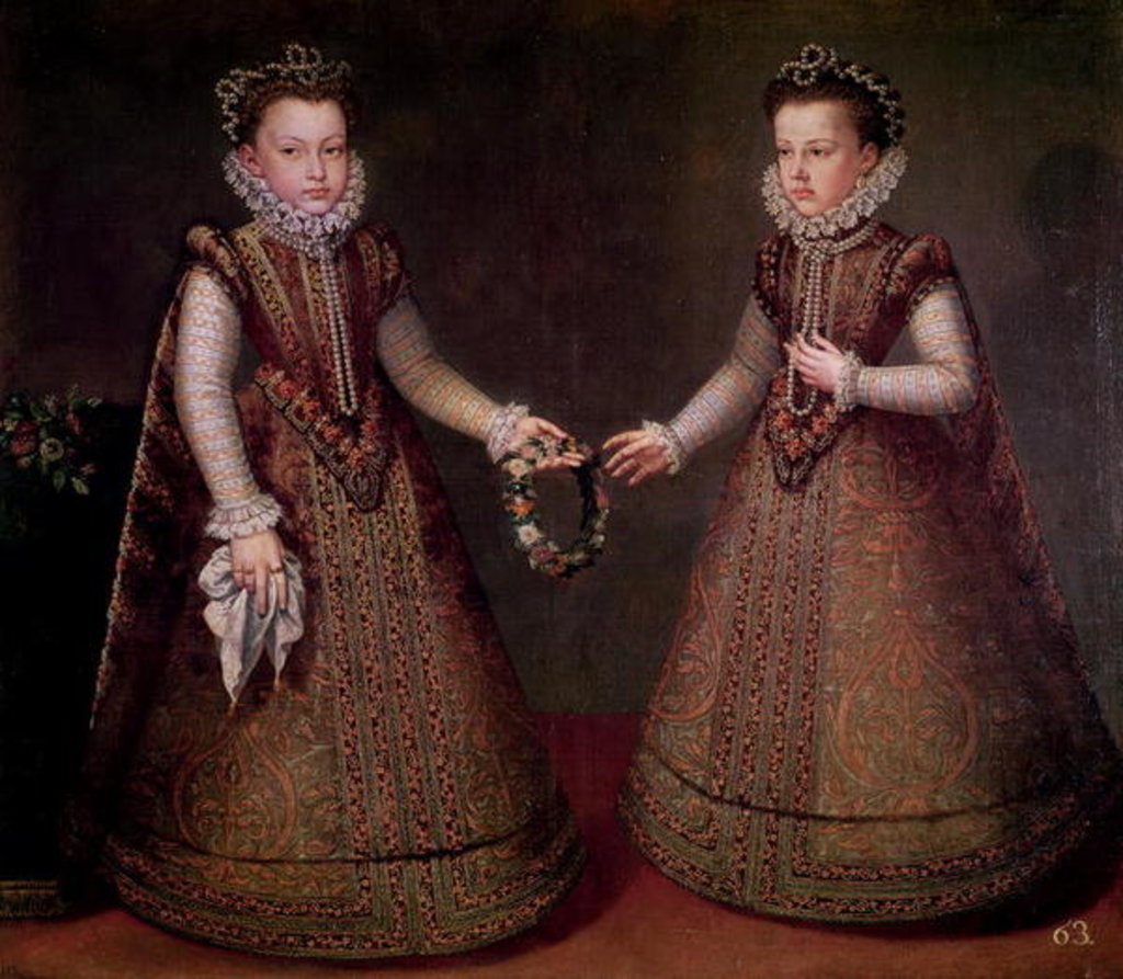 Detail of The Infantas Isabella Clara Eugenia, Governor of the Netherlands and Catalina Micaela, Duchess of Savoy, 1575 by Alonso Sanchez Coello