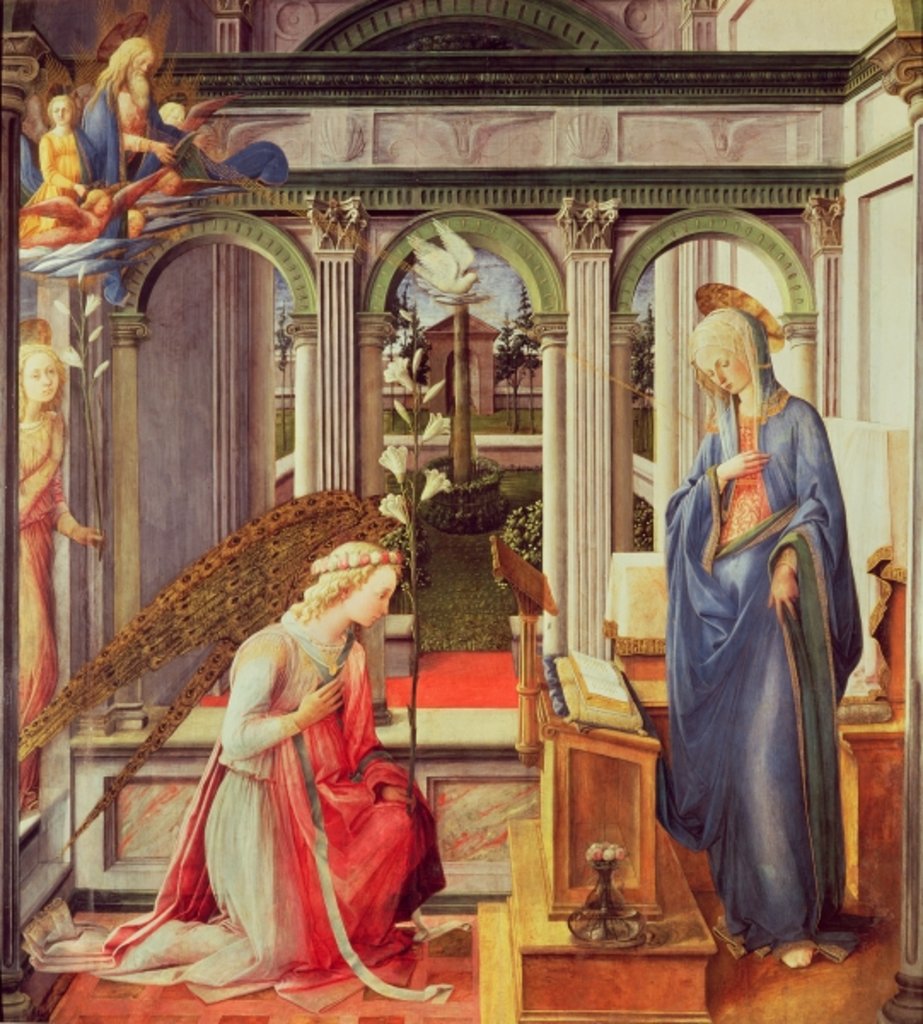 Detail of The Annunciation by Fra Filippo Lippi