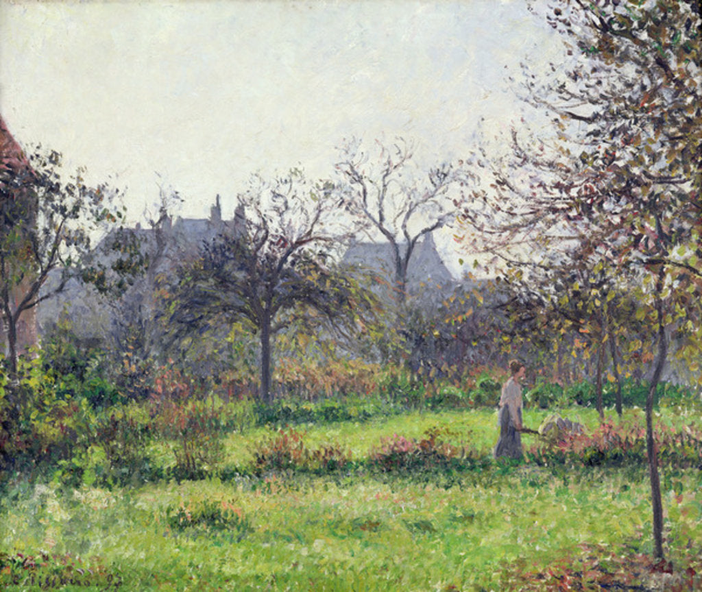 Detail of Morning Sun, Autumn, Eragny, 1897 by Camille Pissarro