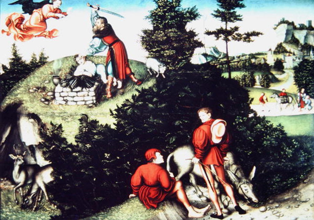 Detail of The Sacrifice of Isaac by Lucas the Elder Cranach