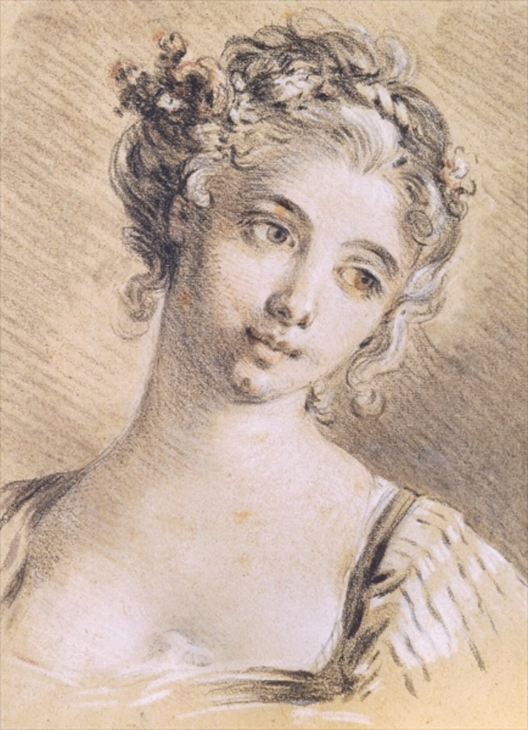 Detail of Head of a Young Girl by Francois Boucher