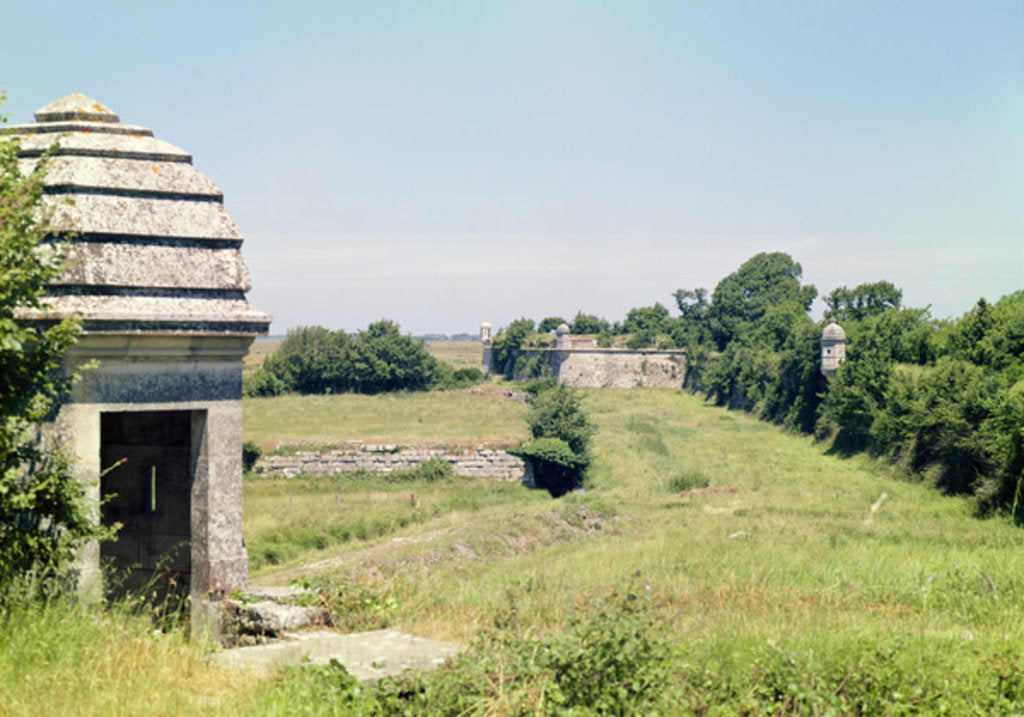 Detail of View of the ruined fortifications built by Richelieu after 1628 by French School
