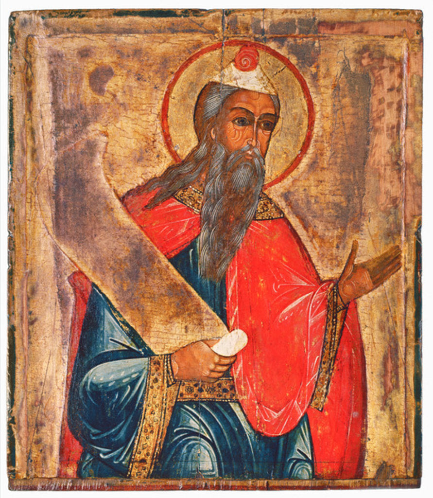 Detail of Icon depicting a prophet, Moscow School by School Russian