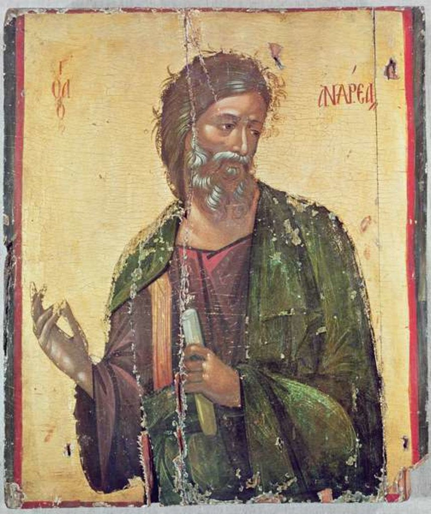 Detail of Icon depicting St. Andrew by Cypriot School