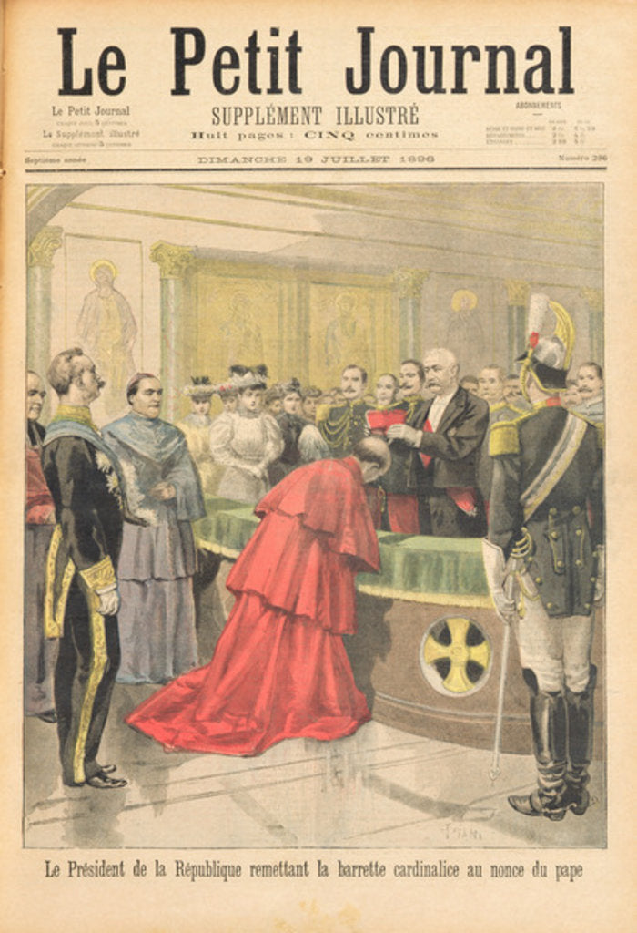 Detail of The apostolic nuncio receiving the Red Hat from the President of the French Republic by Oswaldo Tofani