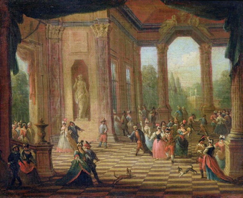 Detail of Scene at a Masked Ball by Italian School