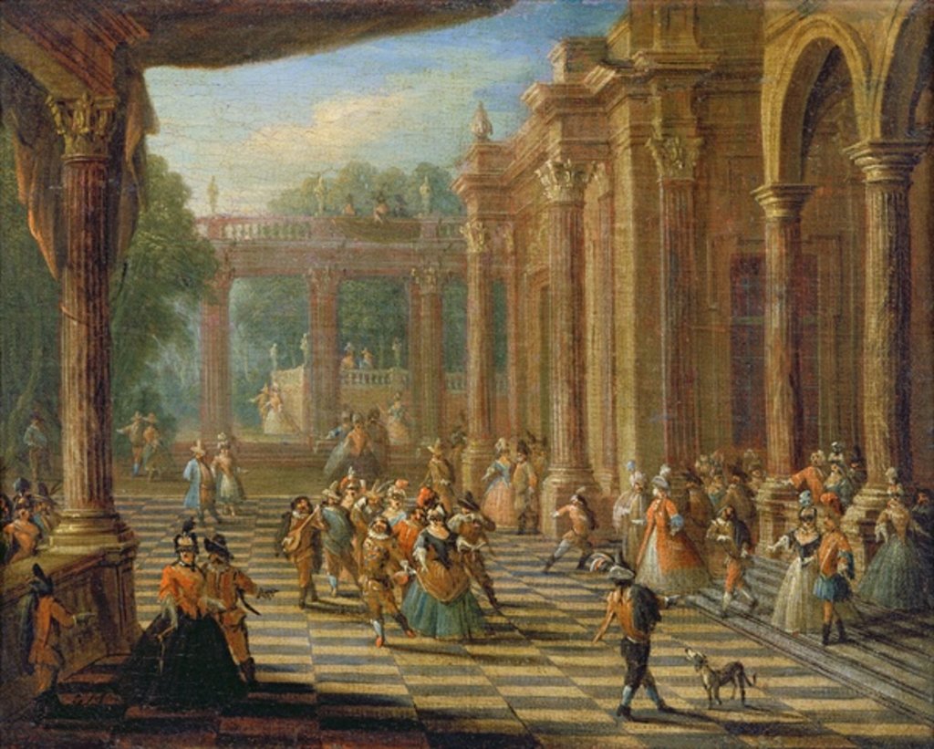 Detail of Scene at a Masked Ball by Italian School