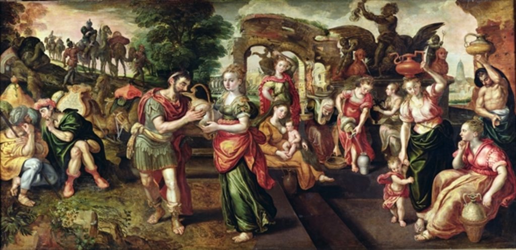 Detail of Eliezer and Rebecca at the Well, 1562 by Maarten de Vos