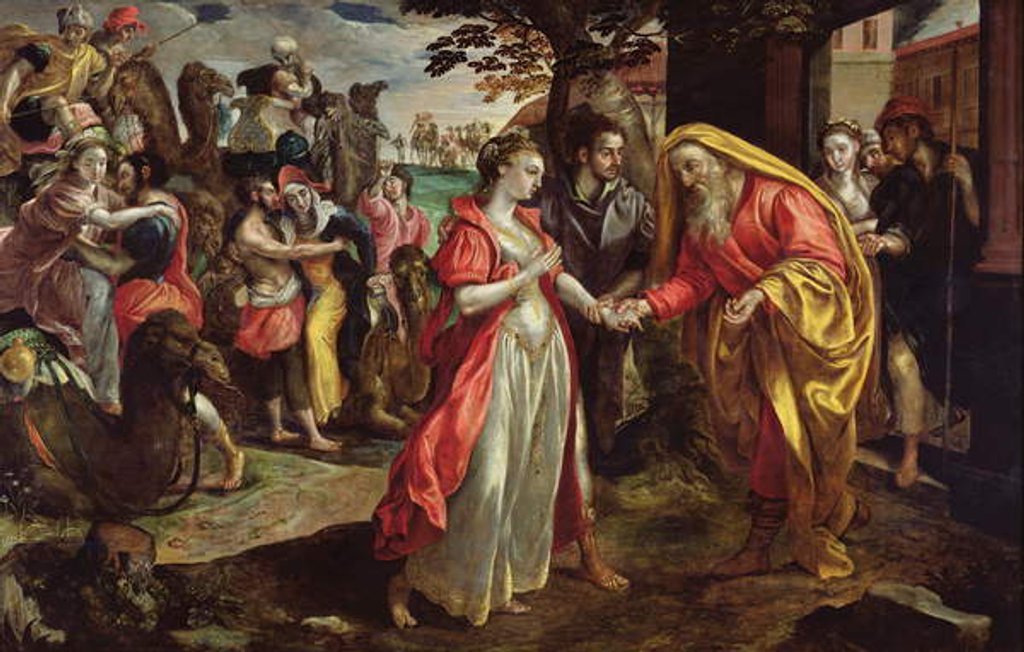 Detail of Rebecca Agreeing to Follow Eliezer, c.1562 by Maarten de Vos