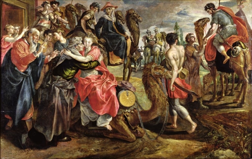 Detail of Rebecca Bidding Farewell to her Family, c.1562 by Maarten de Vos
