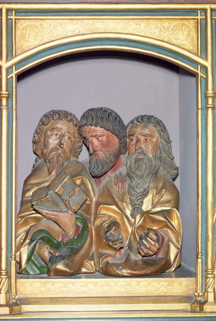 Detail of Wooden carvings of SS. Paul, Matthew and Thomas by Nikolaus Hagenauer