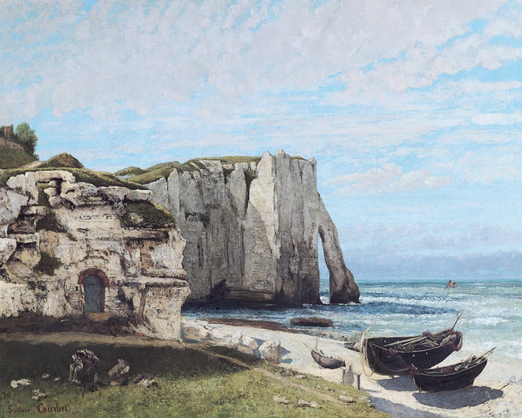 Detail of The Cliffs at Etretat after the storm, 1870 by Gustave Courbet