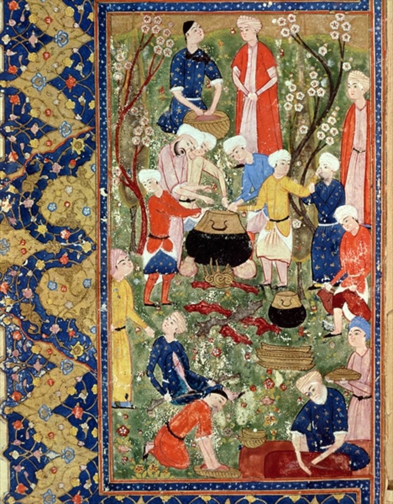 Detail of Preparing a meal by Persian School
