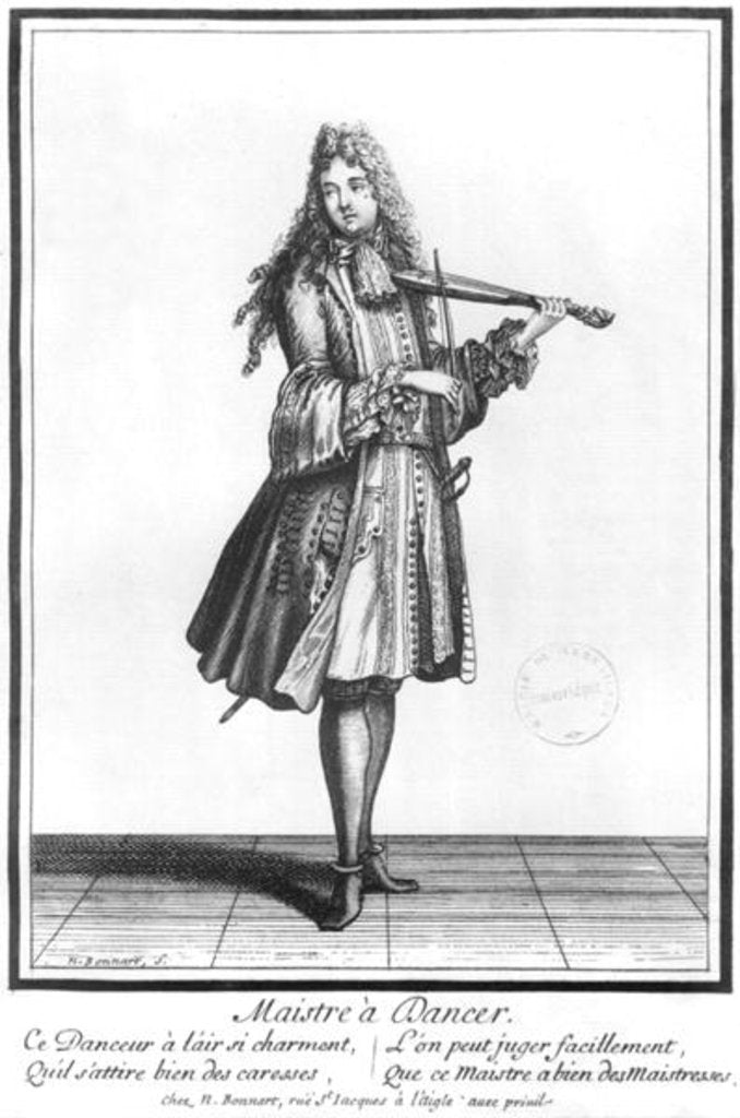 Detail of The dancing master by Nicolas Bonnart