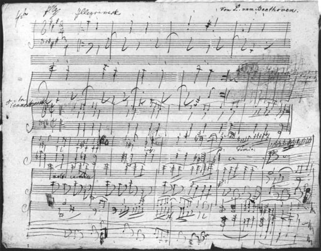 Detail of Autograph score sheet for the 10th Bagatelle opus 119 by Ludwig van Beethoven