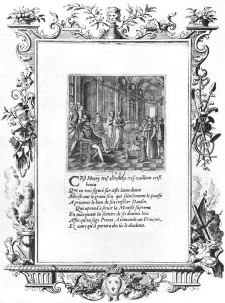 Detail of Henri IV King of France and Navarre teaching the Dauphin Louis de France, future Louis XIII c.1605 by Jacques de Fornazeris