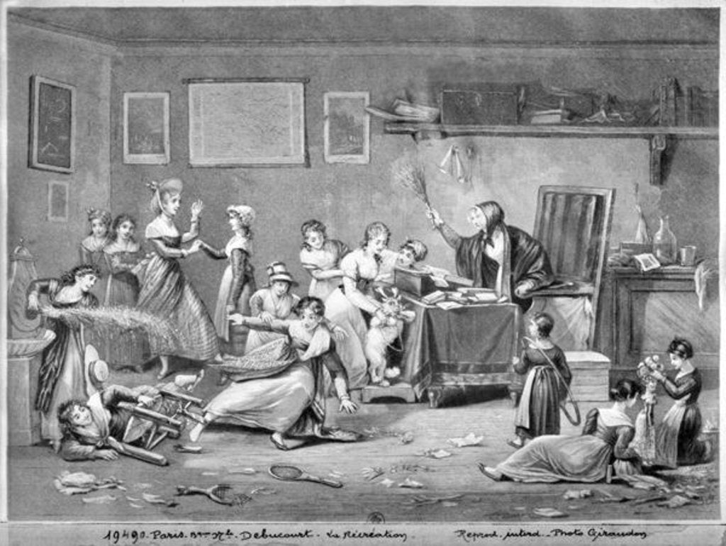 Detail of Break time by Philibert Louis Debucourt