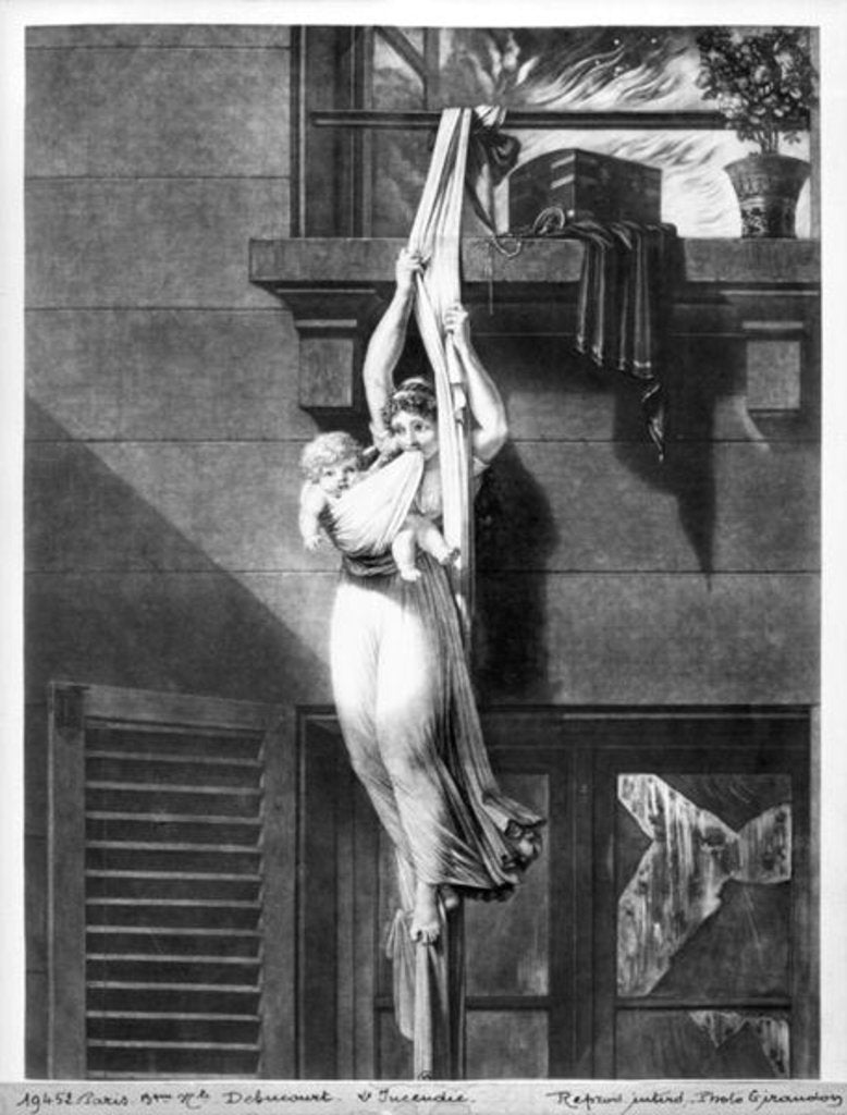 Detail of Fire by Philibert Louis Debucourt