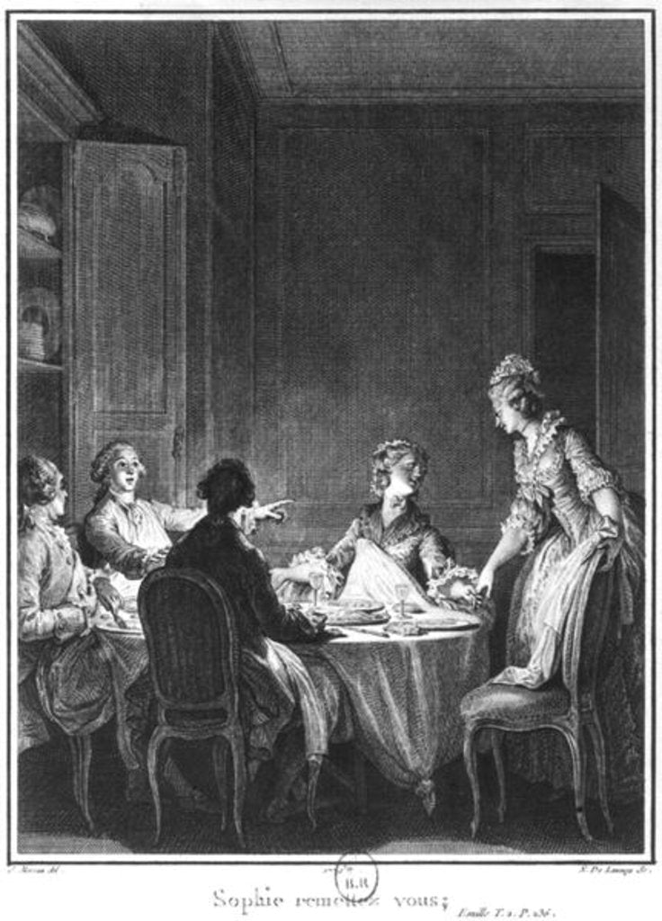 Detail of Illustration from 'L'Emile' by Jean-Jacques Rousseau engraved by Nicolas Delaunay published in 1779 by Jean Michel the Younger Moreau