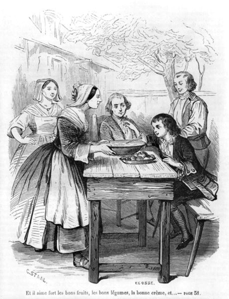 Detail of Illustration from 'L'Emile' by Jean-Jacques Rousseau published in 1851 by Pierre Gustave Eugene Staal