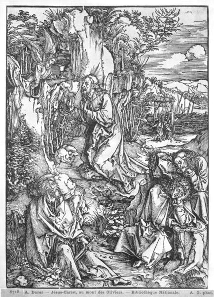 Detail of Jesus Christ on the Mount of Olives by Albrecht Dürer or Duerer
