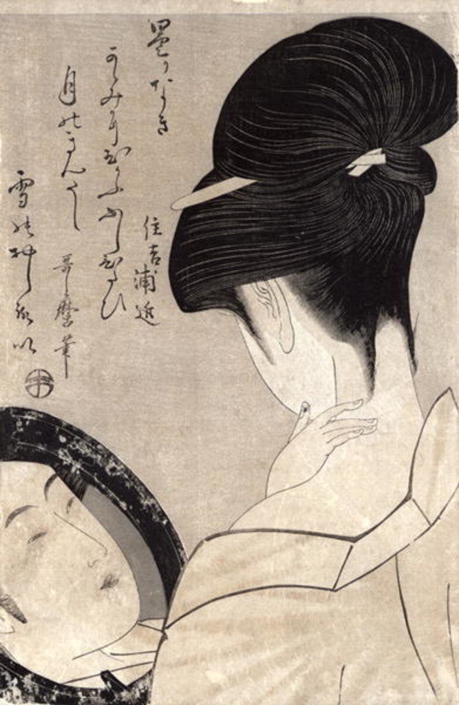 Detail of Jeune femme maquille, vers 1795-96 by Kitagawa Utamaro