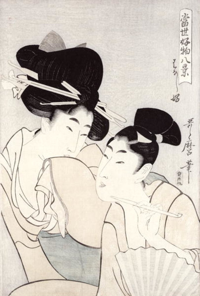 Detail of The pleasure of conversation by Kitagawa Utamaro