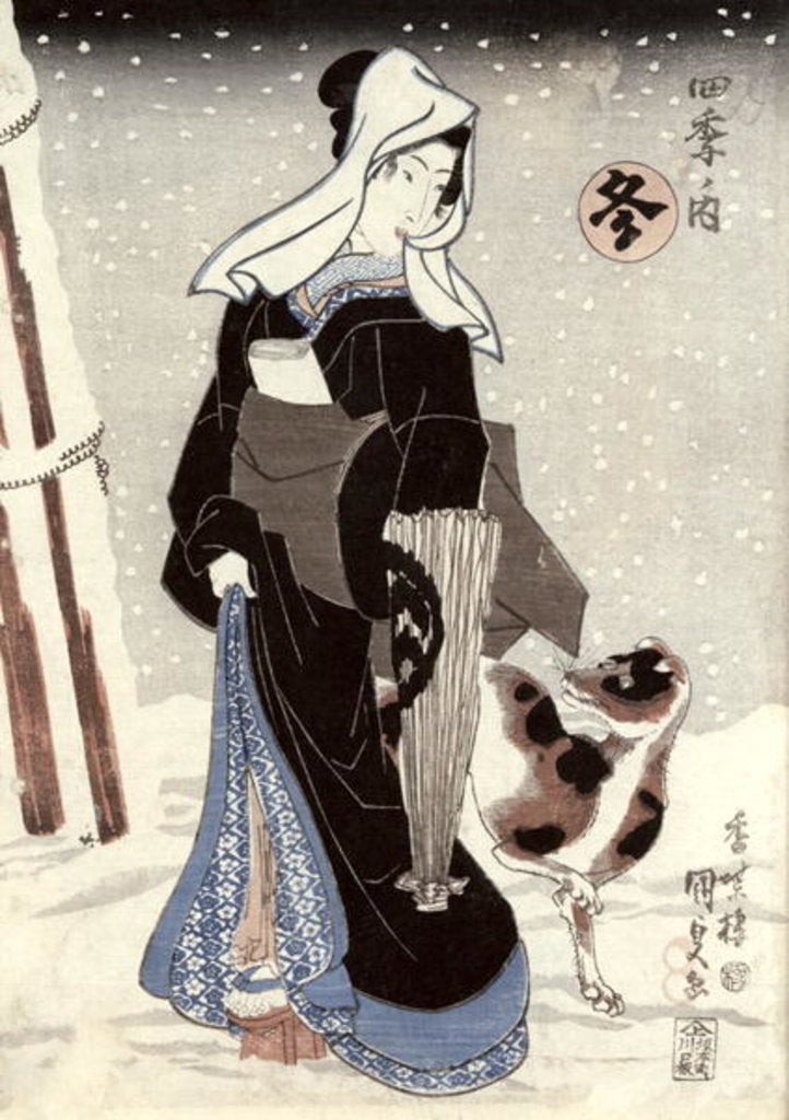 Detail of Winter by Utagawa Kunisada